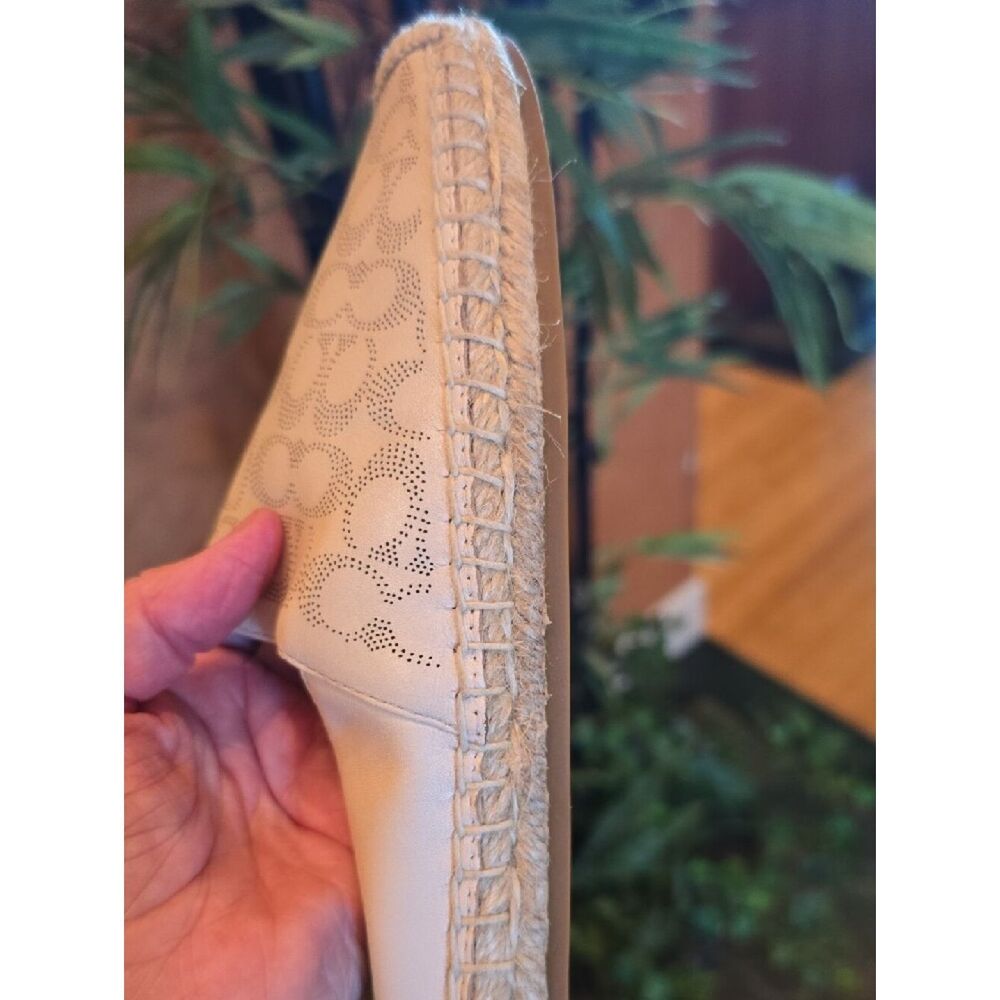 Coach Cream Logo Espadrille Slip-On Flats Size 9 - Picture 8 of 11